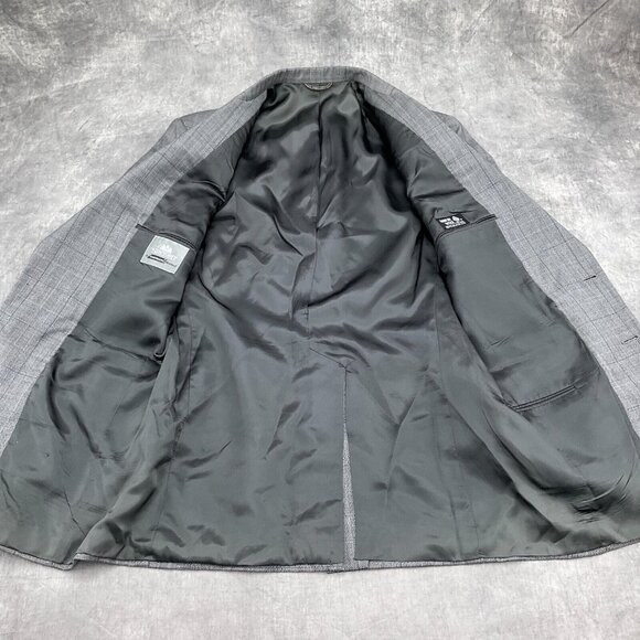 Stafford Executive Blazer Men 40 Black White Windowpane Plaid Hartmarx‎ Wool VTG - Picture 10 of 13